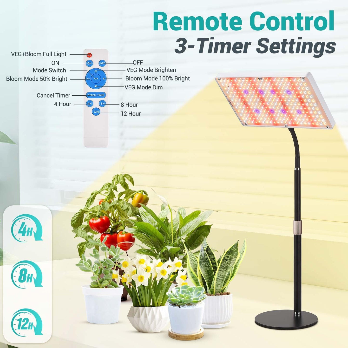 DragonLight Upgrade Desk LED Grow Lights, Full Spectrum Dimmable Grow Light with Remote Control for Greenhouse and Indoor Plant Veg and Flower Growing [Tabletop]