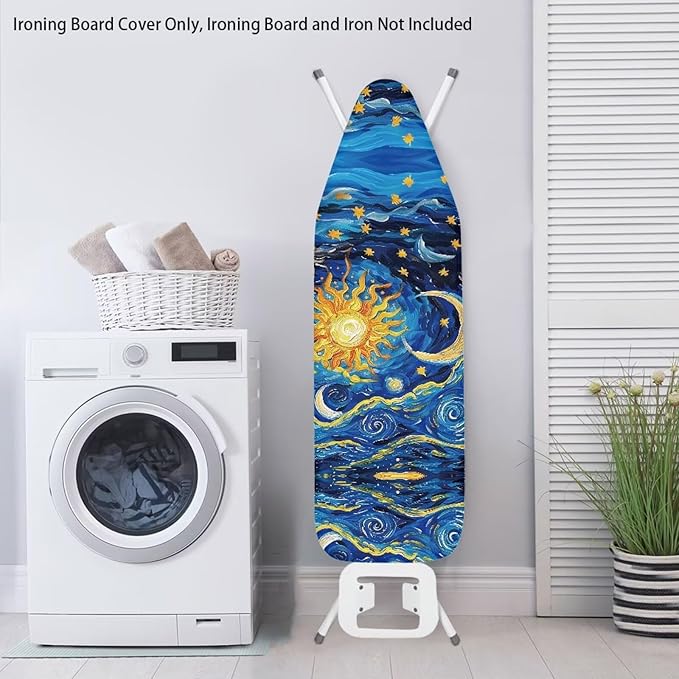 Moon Print Ironing Board Cover and Pad Washable Thick Padding Heavy Duty Iron