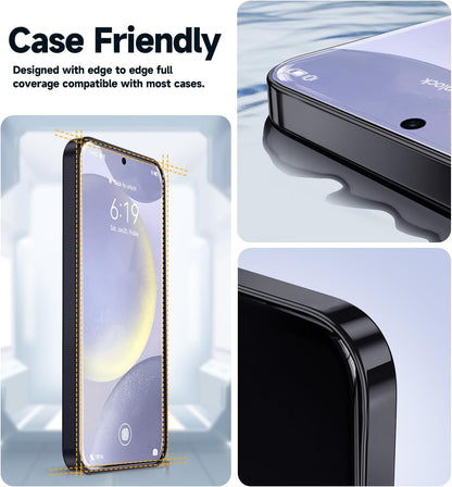 MAGIC JOHN 2 Pack for Samsung Galaxy S24 Plus/ S24+ (6.7 inch) Tempered Glass Screen Protector, Auto Dust-Elimination Installation, Bubble Free, HD Clear, Shock-Resistant