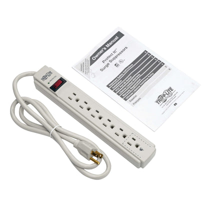 Eaton Tripp Lite series 6 Outlet Surge Protector Power Strip, 6ft Extension Cord, 900 Joules, 15A Circuit Breaker, UL Certified, Black (TLP606B)