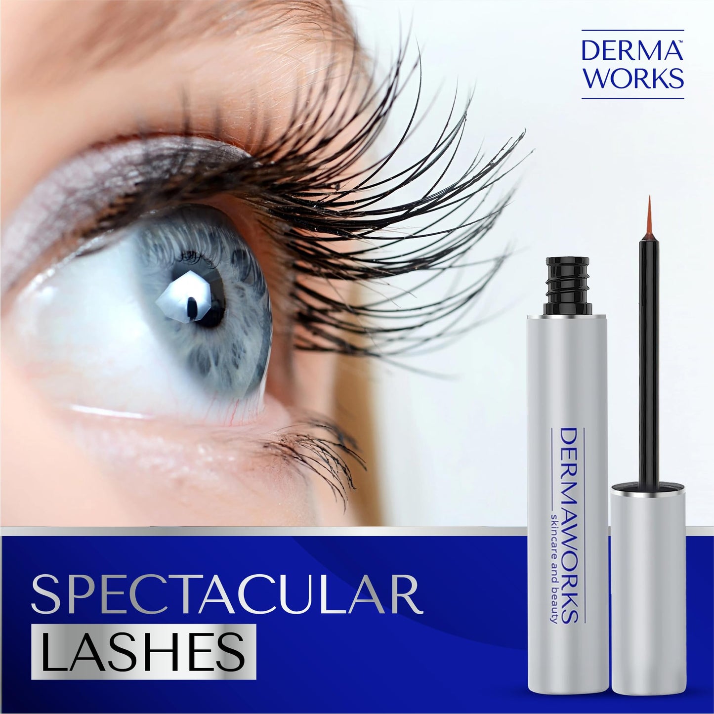 AWARD-WINNING LASH SERUM - SPECTACULASH Eyelash Serum for Growth and Thickness - Rapid Lash Eyelash Growth - Advanced Peptide Formula - Grow Longer, Fuller, Natural Lashes in 60 DAYS - by DERMAWORKS