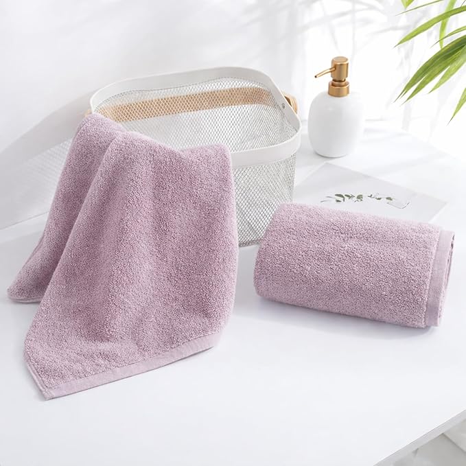 SEMAXE Purple Hand Towels for Bathroom, 100% Cotton Towels