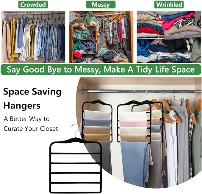 Pants Hangers Space Saving, 5P Scarf Hangers