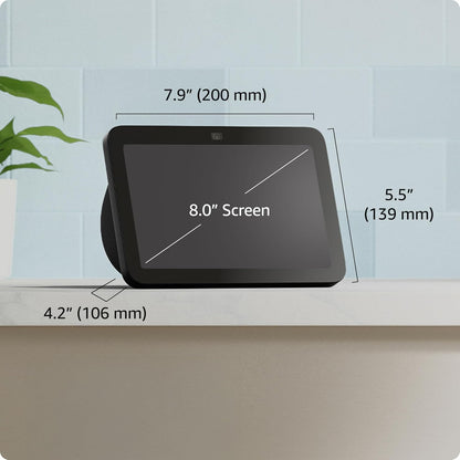 Amazon Echo Show 8, With Spatial Audio, Smart Home Hub, ideal for open living spaces, includes Alexa, Charcoal