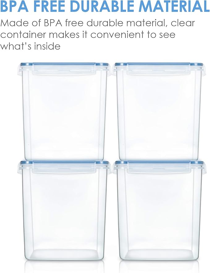 Vtopmart Food Storage Containers 2.5L / 84.5oz, 4 Pieces BPA Free Plastic
