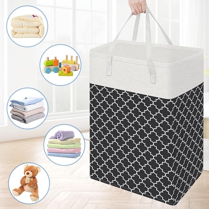 BlissTotes 3-Pack Laundry Basket, Freestanding＆Waterproof Laundry Hamper