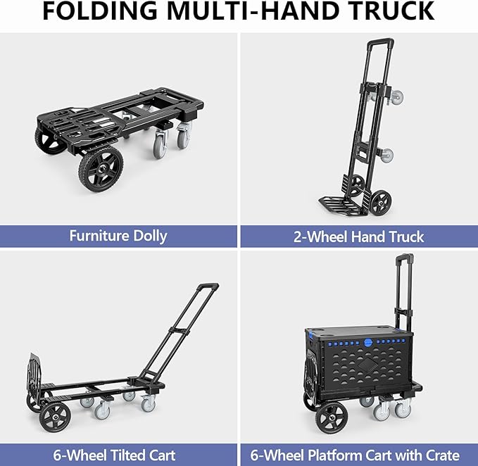 KEDSUM 4-in-1 Convertible Dolly Cart