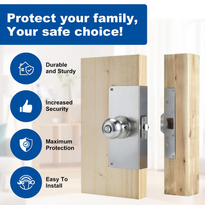 U 9551 Stainless Steel Lock and Door Reinforcement Plate fits 1-3/4"Thick Doors and Includes the U 9476 Security Latch Strike (1-1/4 "x 7-7/8").