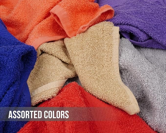 ZUPERIA 100% Cotton Bath Wash Cloths 24 Pack
