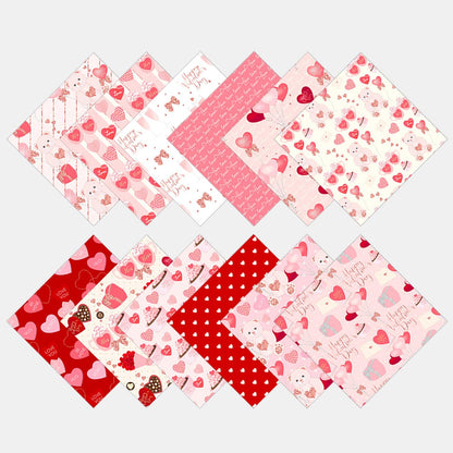 Valentine Hearts Scrapbook Paper Pad - 24 Sheets 6in Aesthetic Love Patterns Designed Decoupage Supplies for Journaling Folded Cardstock Making DIY Crafts Gift Wrapping Material