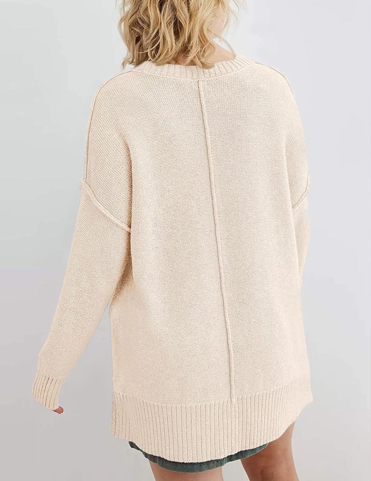 MEROKEETY Women's 2025 Fall Winter Oversized Pullover Sweater Casual Loose Crew Neck Long Sleeve Side Split Jumper Tops