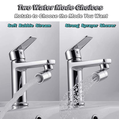 Kitchen Tap Spray Head, 360° Swivel Spout Kitchen Sink Tap, Tap Faucet Attachment Spray with 2 Functions Modes, Replacement Tap Aerator Sprayer Accessories, Universal Tap Adapter Attachment