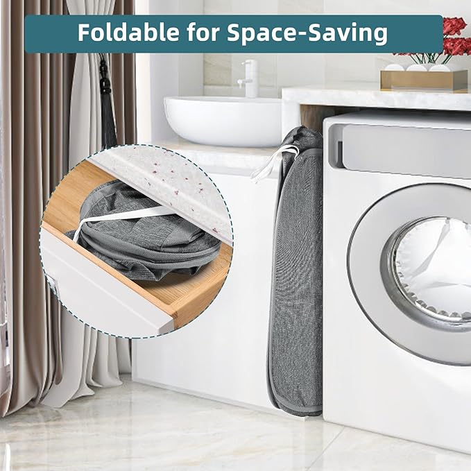 Collapsible Laundry Baskets, Tear Proof Pop Up Laundry Hamper
