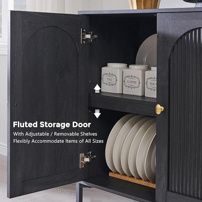 IFBUY Modern Sideboard Buffet Cabinet, Wooden Modular Coffee Bar Cabinets