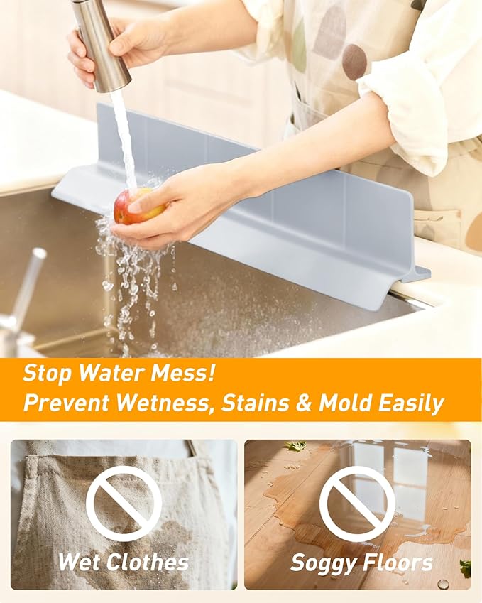 Kitchen Sink Splash Guard 23" Silicone Water Guard