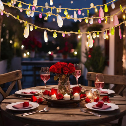 [Updated Version] Indoor House String Lights-Bohemia Style String with Jewels-Colorful Jewels LED Fairy Christmas Lights-Battery Powered-8 Mode- Remote-Timer30 Warm White LED Gift Lights for Girl
