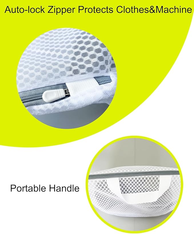 2-Pack Hanging Laundry Bag for Washing Machine, Large & XL Mesh Laundry Bags