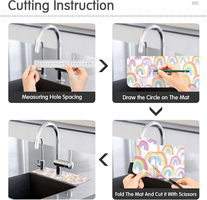 Kitchen Sink Splash Guard 2 PCS 14.7 Inch Sink Faucet Mat Splash Guard