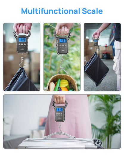 Meilen Fish Scale,110lb/50kg,Hanging Luggage Scale, Fishing Wighting Divice with Backlit LCD Display, Measuring Luggage Weight for Suitcase, Large Handle, Digital Postal Scale Fishing Gifts for Men