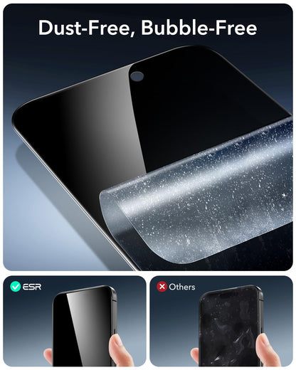 ESR 3 Pack 9H+ Glass for iPhone 16 Pro Max Screen Protector, [Military Grade Shatterproof & Longest Durable] Armorite Ultra-Tough Tempered Glass with UltraFit Tray