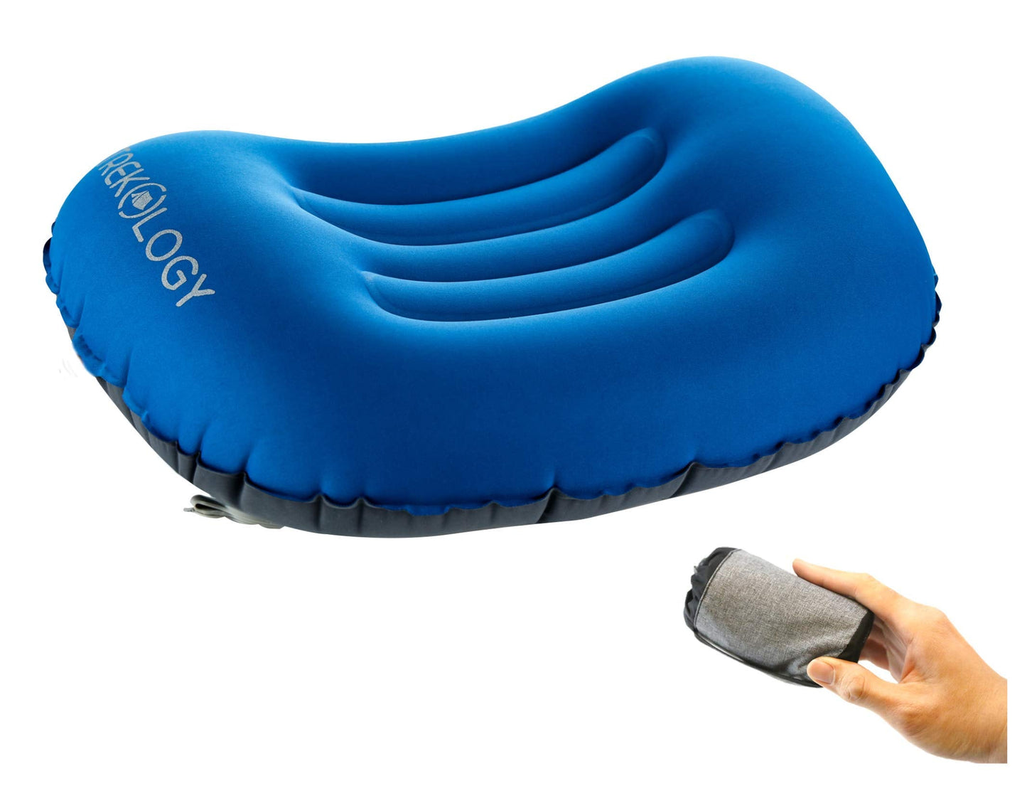 TREKOLOGY Ultralight Inflating Travel/Camping Pillows - Compressible, Compact, Inflatable, Comfortable, Ergonomic Pillow for Neck & Lumbar Support and a Good Night Sleep while Camp, Backpacking