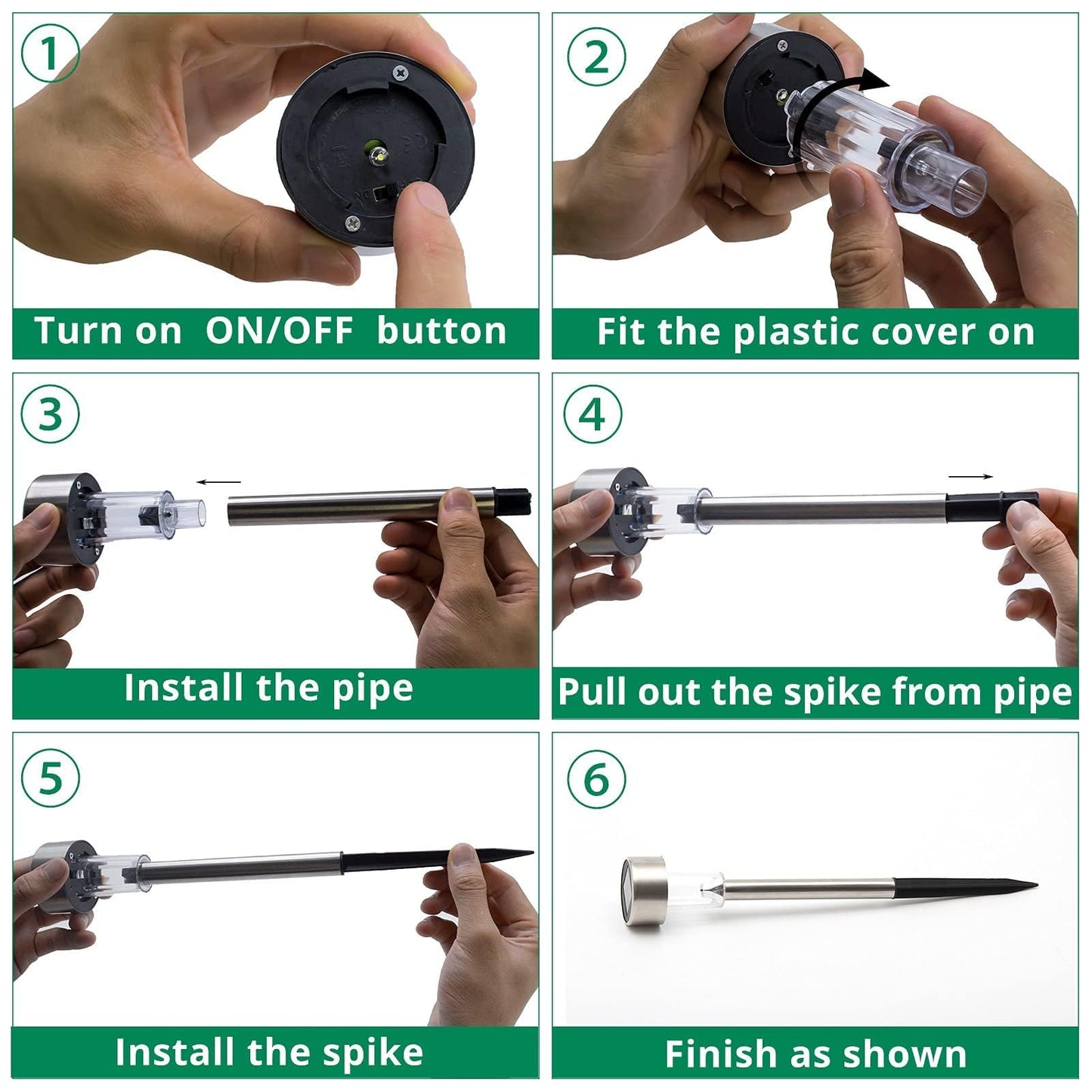 Solar Lights Outdoor Waterproof, Stainless Steel LED Landscape Lighting, Solar Garden Lights Solar Powered, Outdoor Solar Lights for Yard, Pathway, Walkway, Patio , Lawn - 12 Pack ( Multicolor )