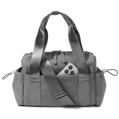 Bucosd Small Gym Bag for Women, Mini Crossbody Gym Duffle Bag with Wet Compartment, Carry on Gym Tote Bag for Workout Dance Sport Travel (Mini-Grey)