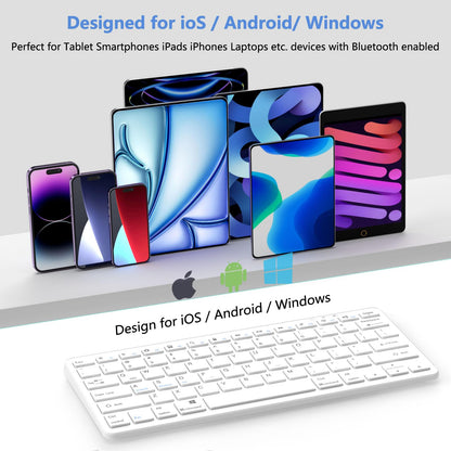MMK Bluetooth Keyboard, Tablet Keyboard Compatible iPad 11th Generation,iPad 10th/9th/8th & Air 5th/4th, iPda Pro 13/12.9/11-Inch and Air 13/11-Inch Models and More Bluetooth-Enabled Devices-White
