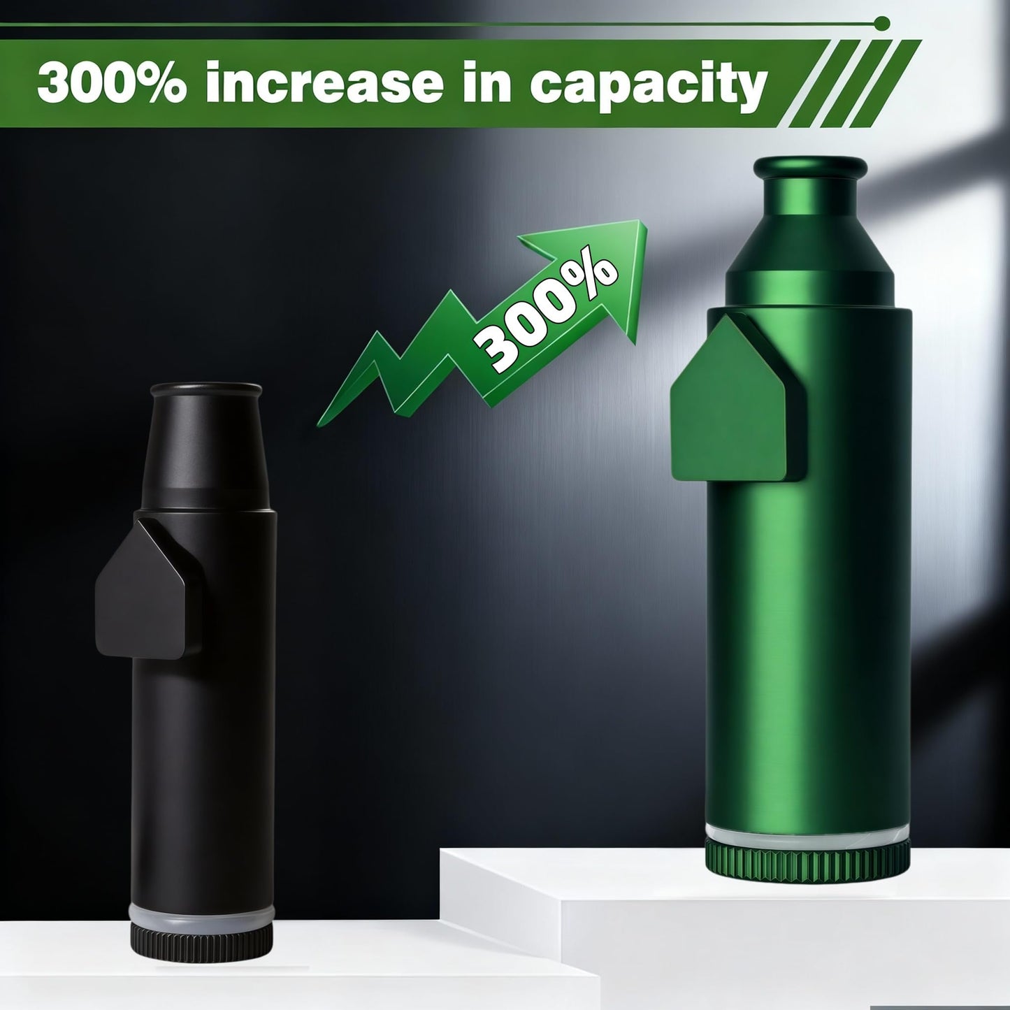 OakMsOik No-Leak Powder Dispenser, 300% Larger SnuffBullet Alternative with Anti-Oxidation Coating & Silicone Seal, 3-Pack Metal Spice Shaker for Travel