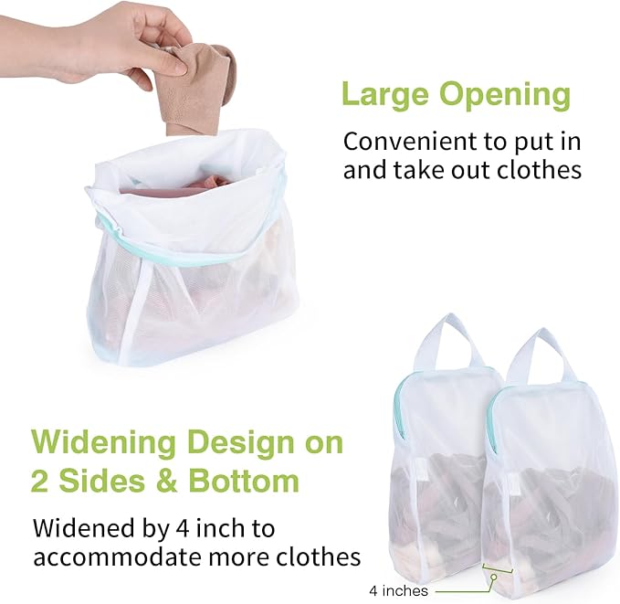 OTraki 2Pcs Small Laundry Bags 10x12 Inch Delicates Lingerie Bags Mesh Wash
