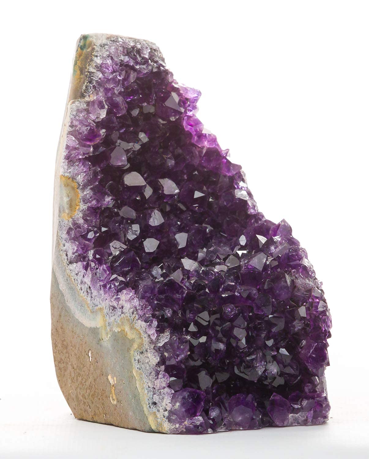 DesertUSA Uruguayan Amethyst Crystal Clusters Cut Base from Basalt Plus, Bonus Mineral Included (1 to 1.5 lbs, Deep Purple Amethyst)