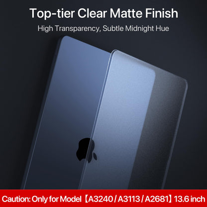 Compatible for MacBook Air 13.6 inch Case M4 M3 M2 2025 2024-2022 Release Model A3240 A3113 A2681, Sturdy Protective Plastic Hard Shell Case Cover for MacBook Air M2 13 inch - Midnight Clear