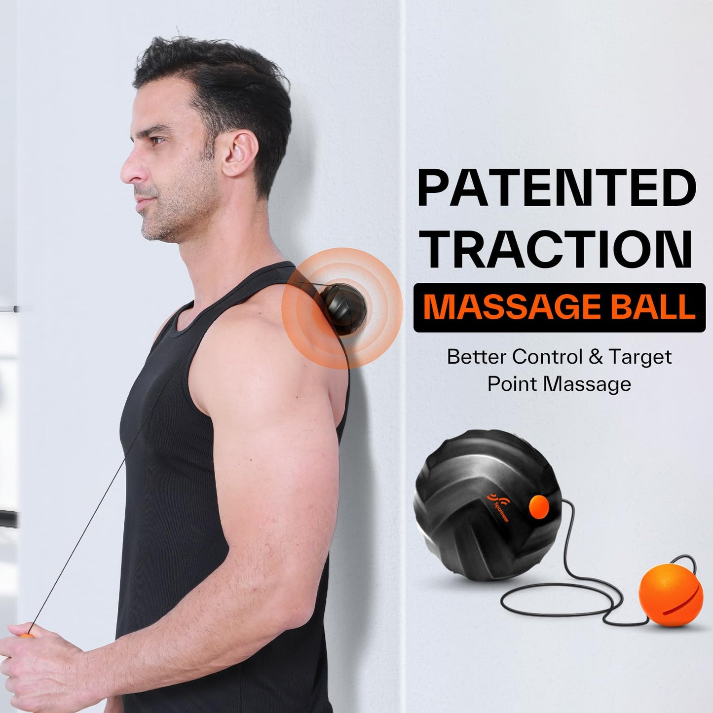 Sportneer 4 in 1 Foam Roller Set: Dual Textures Foam Roller, Foot Roller, Lacrosse Ball, Traction Massage Ball with String, Deep Massage Roller for Whole Body Release, Physical Therapy (Black)