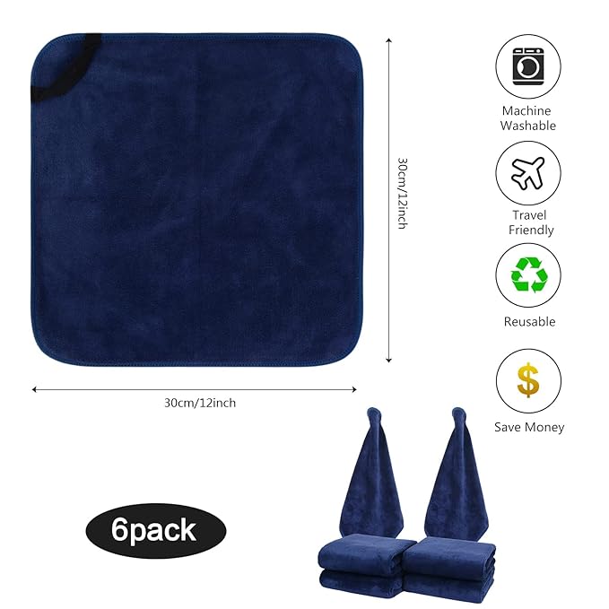SINLAND Microfiber Facial Cloths Fast Drying Washcloth 12inch x 12inch
