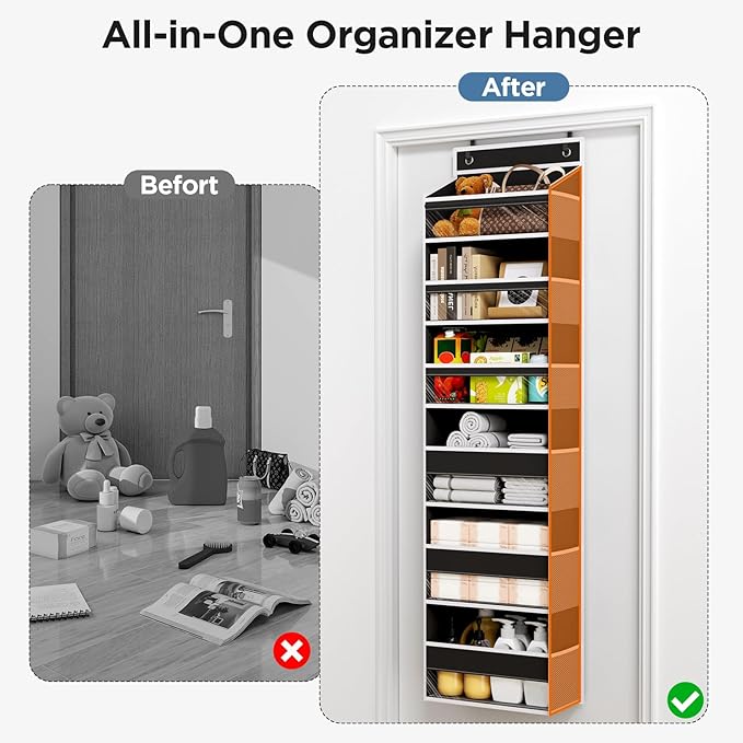 Over The Door Organizer, 6 Shelf Door Hanging Organizers