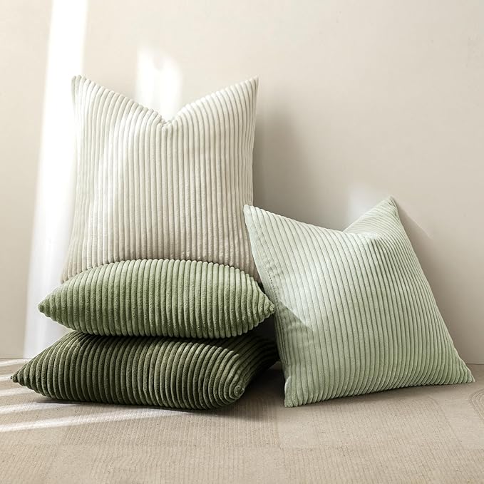 MIULEE Decorative Throw Pillow Covers Set of 4 Summer Light Green Gradient