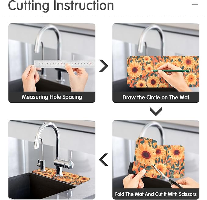 Kitchen Sink Splash Guard 2 PCS 14.7 Inch Sink Faucet Mat Splash Guard