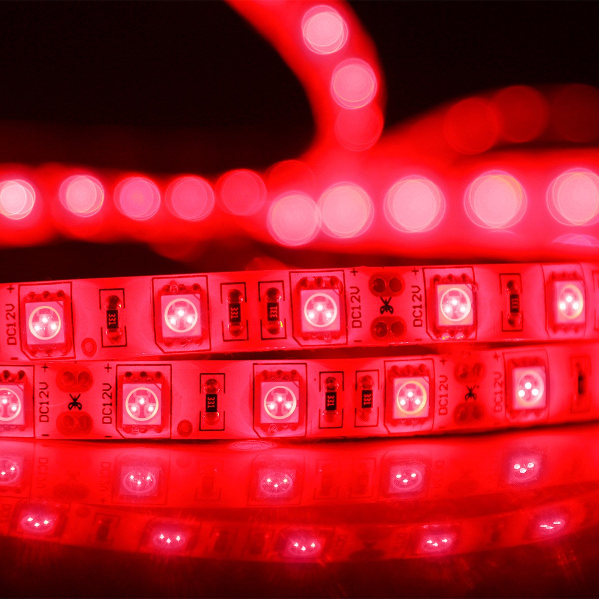 SUPERNIGHT Red LED Strip Lights Waterproof, 16.4ft 300leds Rope Lighting, Flexible Tape for TV, Boat, Vehicles, Cars, Dome, Room