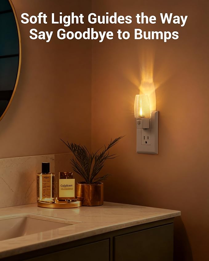 DEWENWILS Plug in Night Light with Switch, Manual ON Off LED Nightlight for Kids, Nursery, Bedroom, Bathroom, Hallway, Stairways, Corridor, Garage, Warm White, 4 Pack