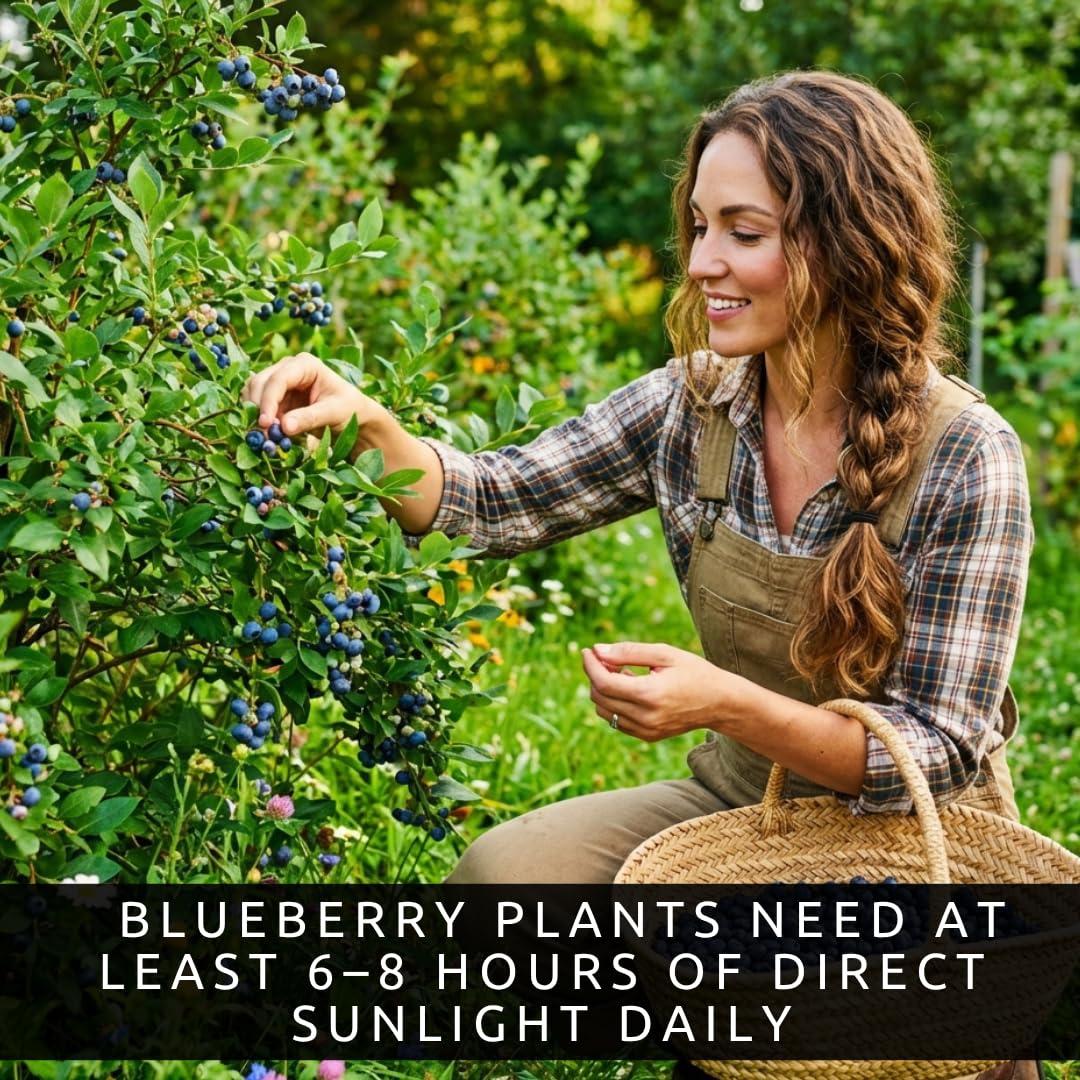2 Blueray Blueberry Tree Seedlings Live Plant – Fruit Bearing Blueberry Bush Starter – Healthy Rooted Sapling for Outdoor Garden, Patio or Container Growing (2 Plants)