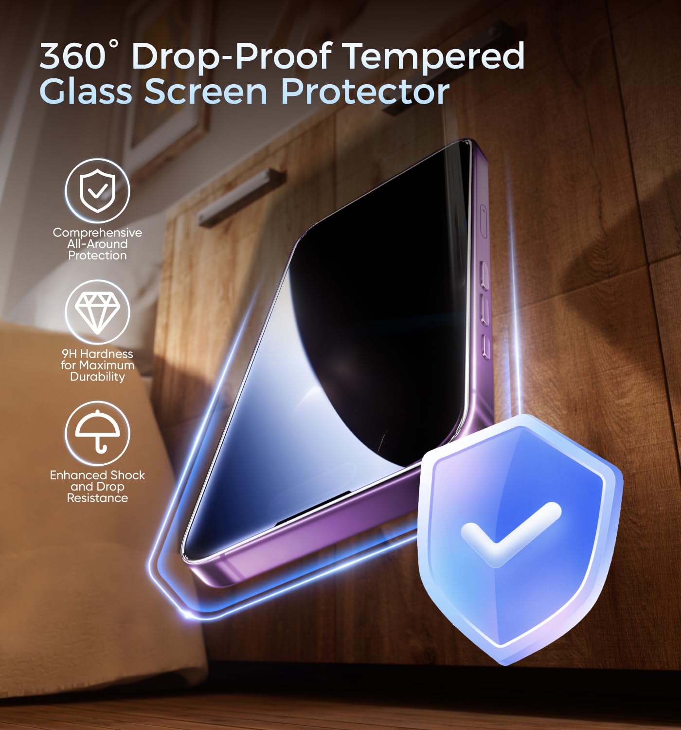 MAGIC JOHN 3rd Gen Upgraded for iPhone 16ProMax Privacy Screen Protector 6.9 Inch,25°Anti-Spy Screen,Shockproof Tempered Glass,Auto Dust-Removal,Bubble Free,Easy Installation,2 Pack