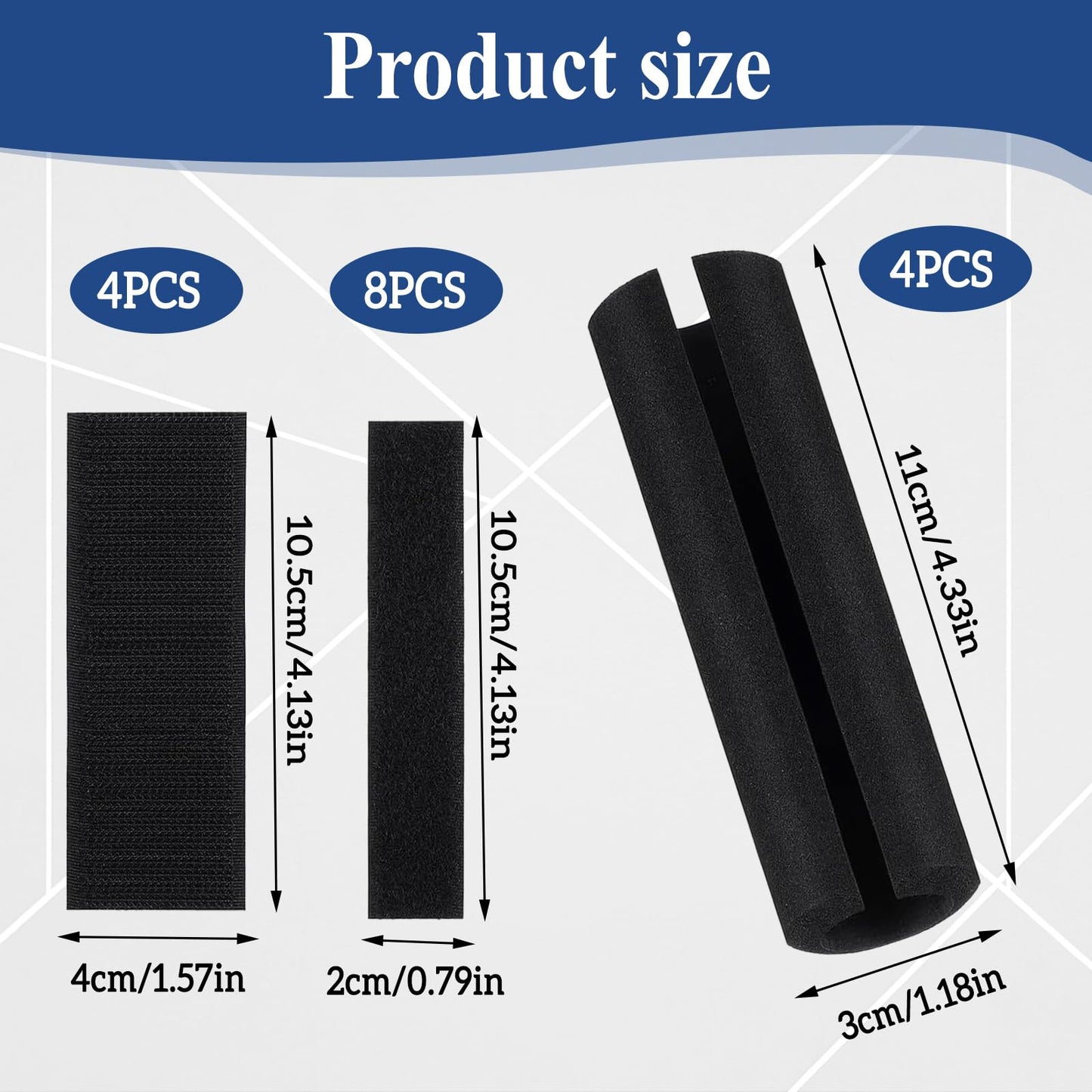 4Pcs Rubber Foam Grip Wrap Easy to Install Handle Grips Handle Covers for Fitness Home Garden Bicycle Exercise Equipment Handlebar Replacement