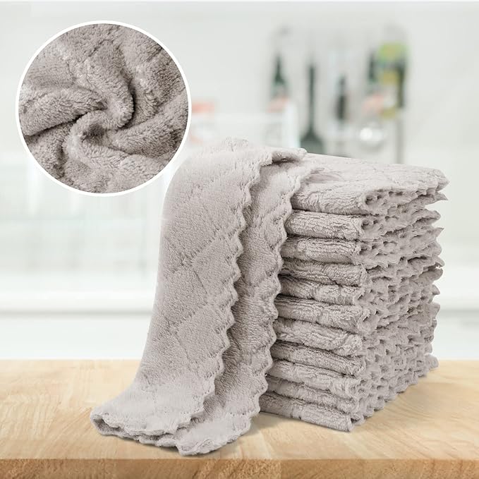 UMANI 12 Pack Kitchen Dish Cloths, Ultra Soft Absorbent Quick Drying Dish Towels