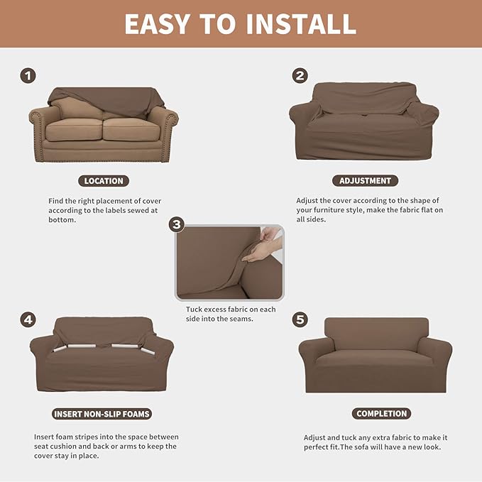 Easy-Going 100% Waterproof Loveseat Couch Cover, Dual Waterproof Sofa Cover