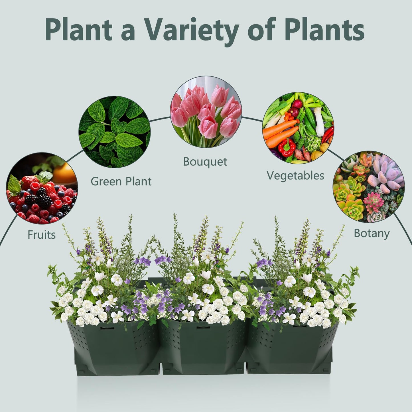 ZeStarDair Self-Watering Wall-Mounted Planter Vertical Wall Planter with 36 Pots Wall Mounted Plastic Plant Grow Pots Vertical Living Green WallGarden Growing System for Home (Dark Green)