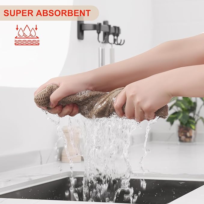 Kitinjoy 100% Cotton Waffle Weave Kitchen Hand Towels
