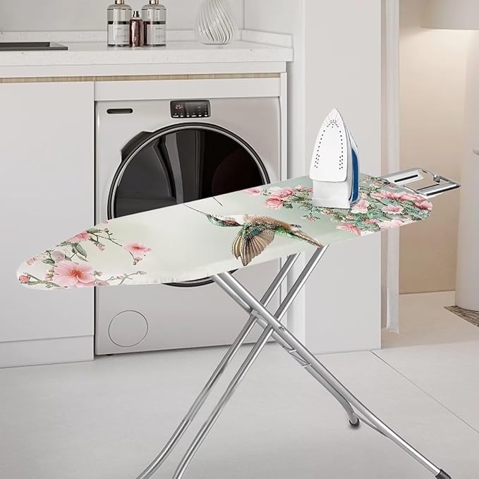 Floral Hummingbird Ironing Board Cover Elastic Edge Heavy Duty Iron Pad Covers