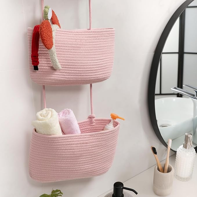 TeoKJ 3-Tier Wall hanging Storage Bags, Over the Door Organizer, Decorative