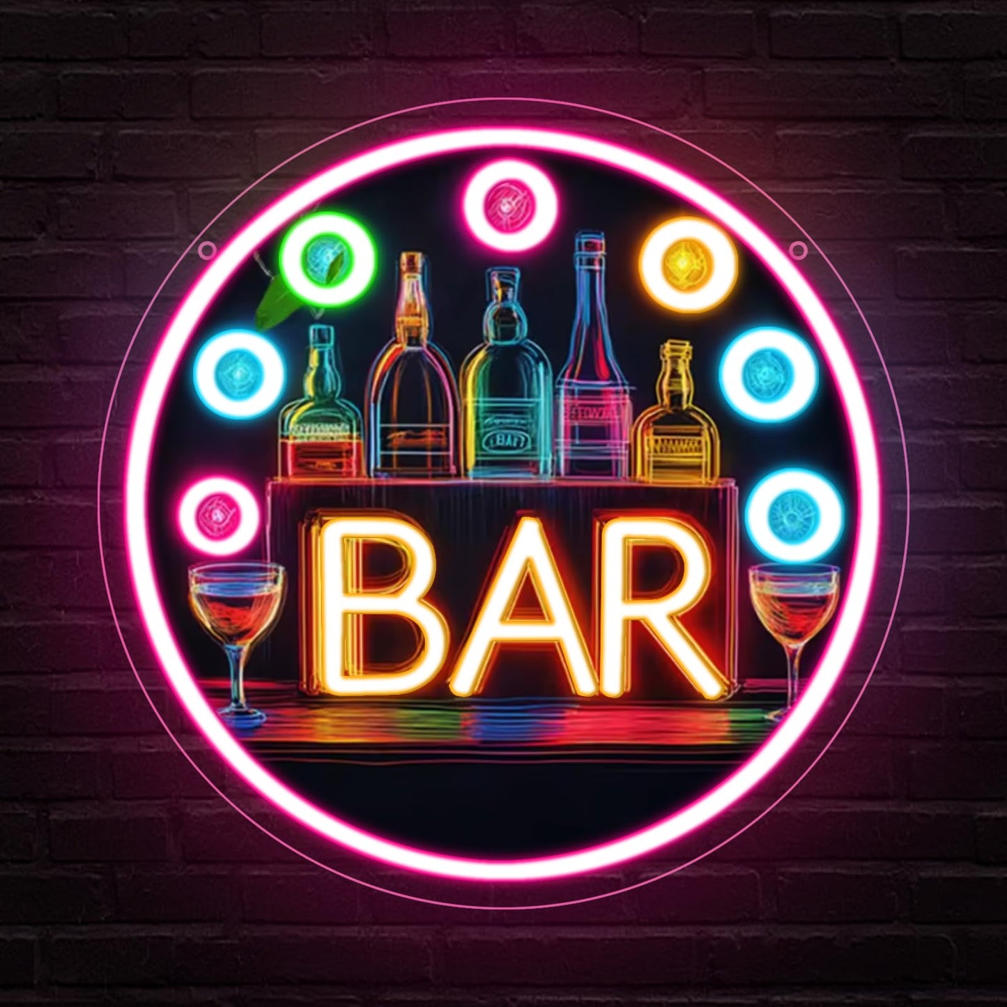 Neon Bar Signs for Home Bar, Bar Led Neon Sign for Man Cave Room Decor Pub Cocktails Party - Best Gifts for Husband, Father, Boyfriend, Whiskey and Beer Lover