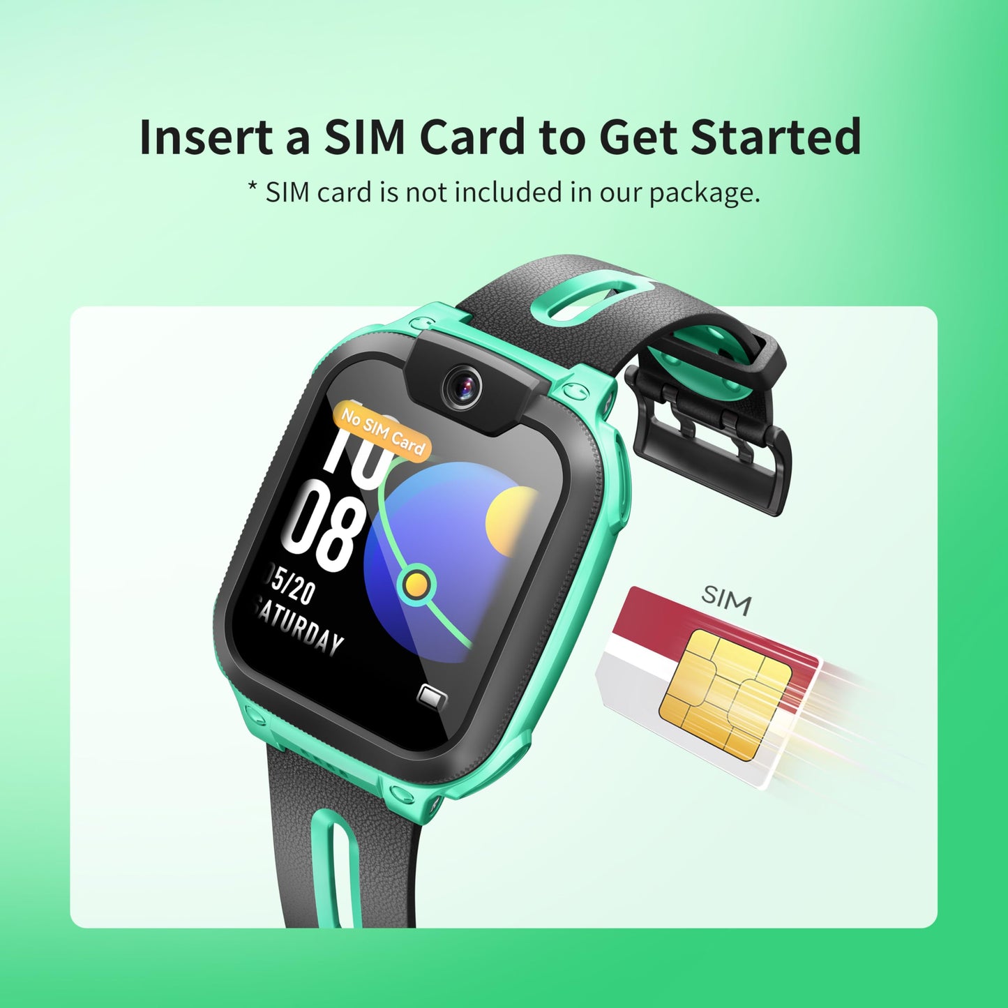 imoo Watch Phone Z1 Kids Smart Watch, 4G Kids Smartwatch with Video and Phone Call Durable, GPS Watch with Real Time Location and IPX8 Water Resistance (Green)